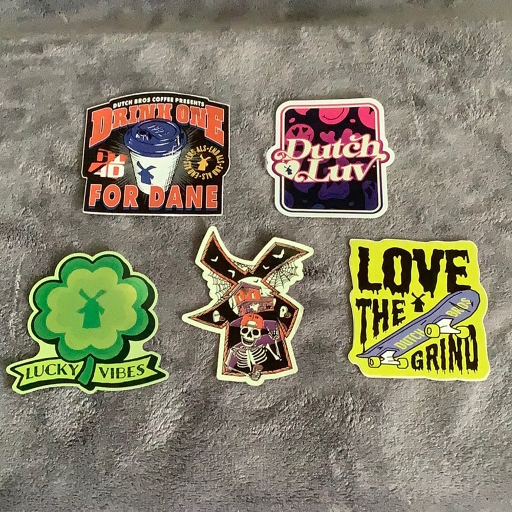 5 Dutch Bros stickers